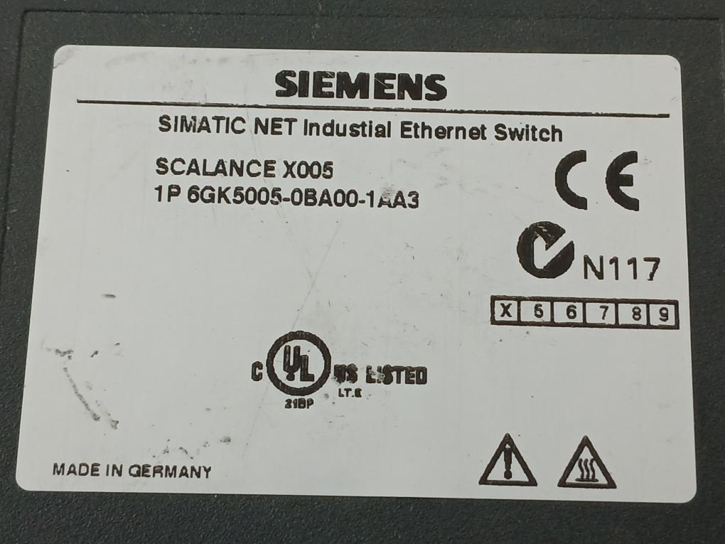 6Gk5005-0Ba00-1Aa3 Simatic Net Industrial Ethernet Switch Dc 24V 0,10A Siemens