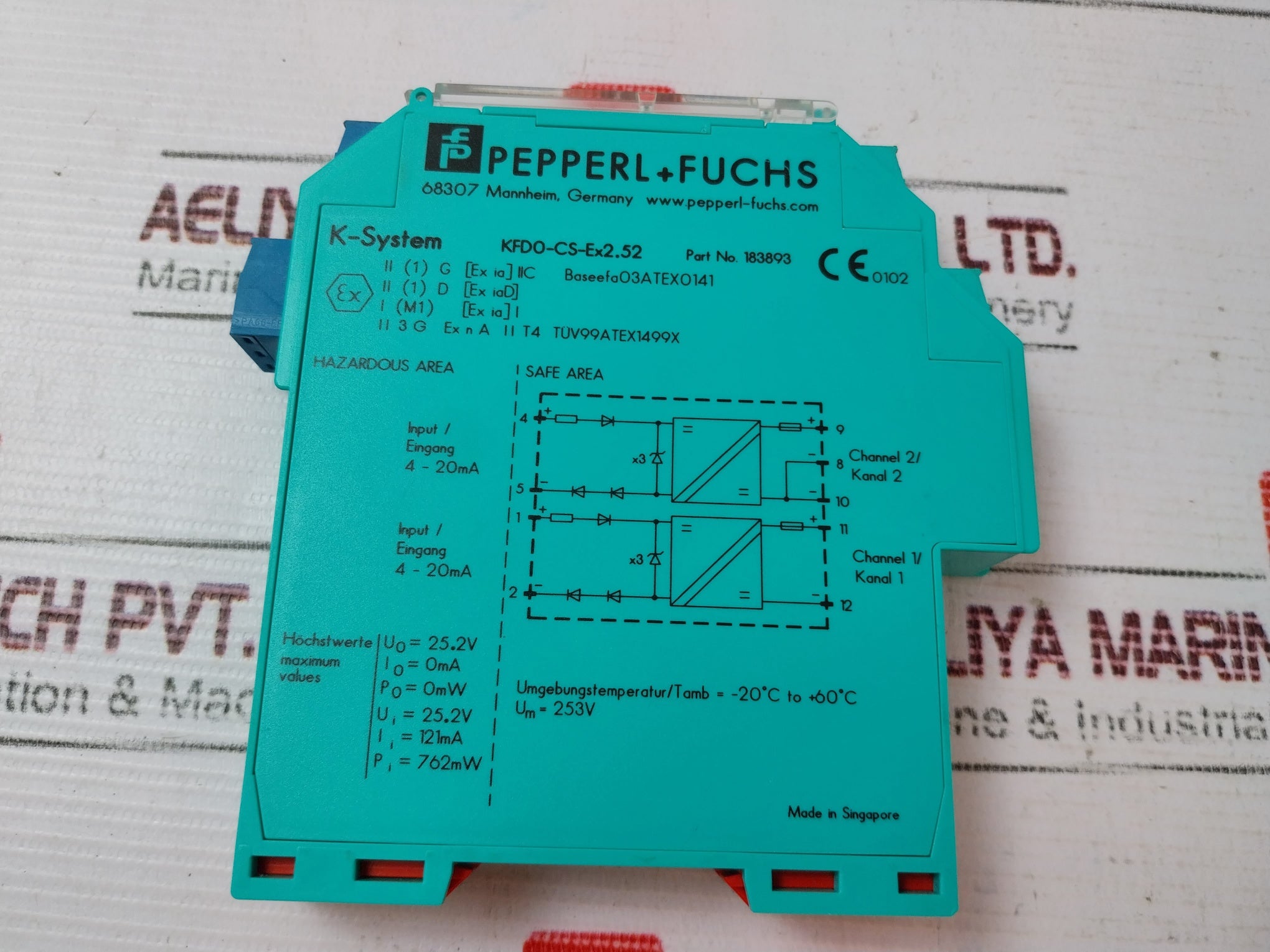 Pepperl+Fuchs Kfd0-cs-ex2.52 Transformer Safety Barrier 183893