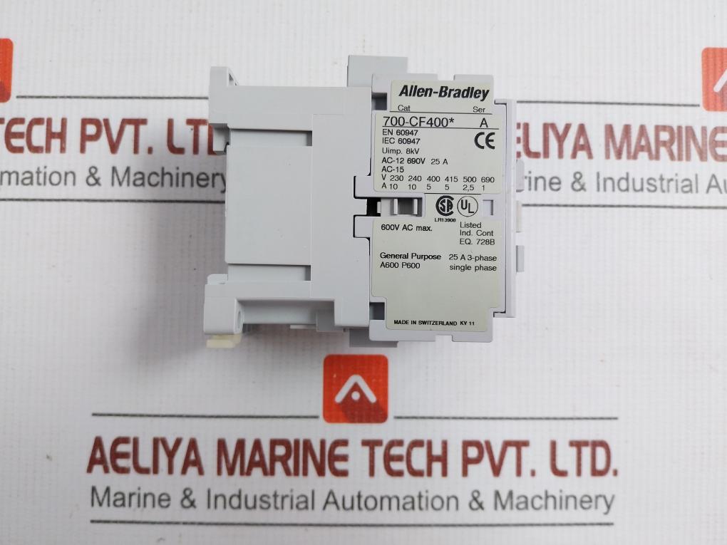 700-cf400Kf General Purpose Control Relay Allen-bradley Ac-12 690V 25A