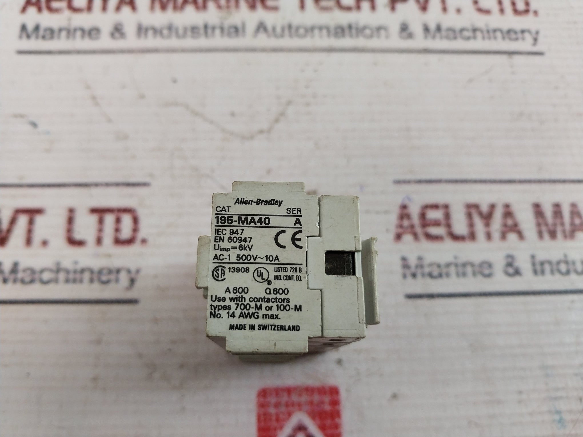 Lot Of 3X Allen-Bradley 195-Ma40 Auxiliary Contacts 500V~10A Ser: A