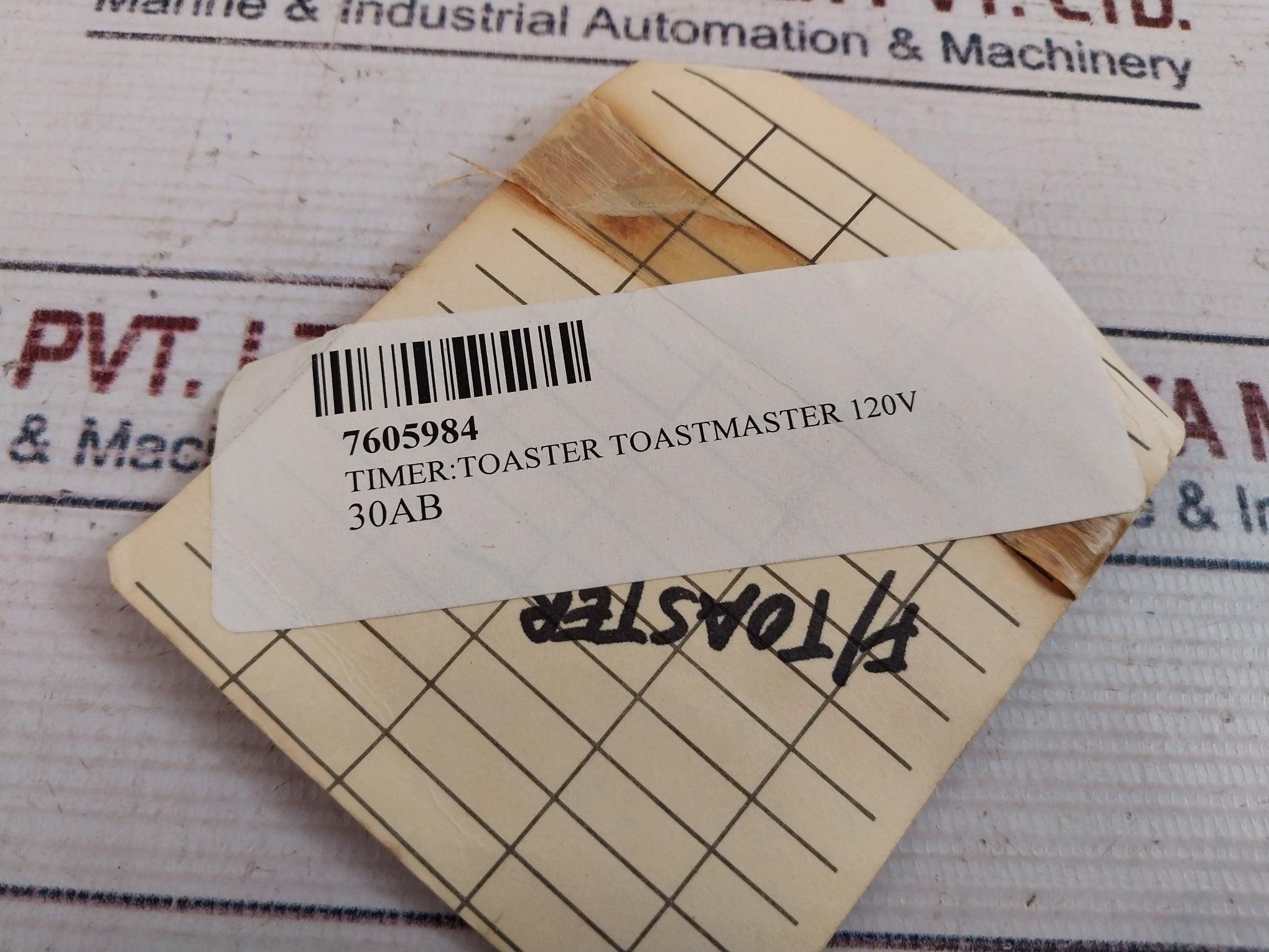 Toastmaster 7605984 Toaster Timer Control 120V