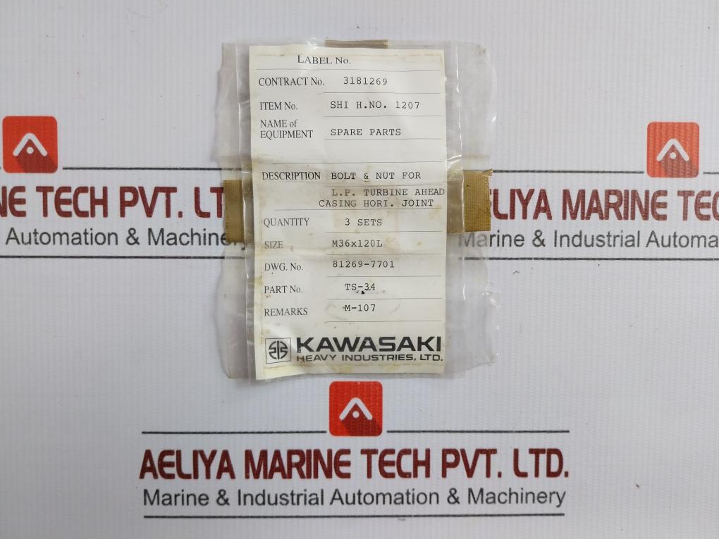 81269-7701 Turbine Casing Bolt Nut Set Ts-34 Kawasaki