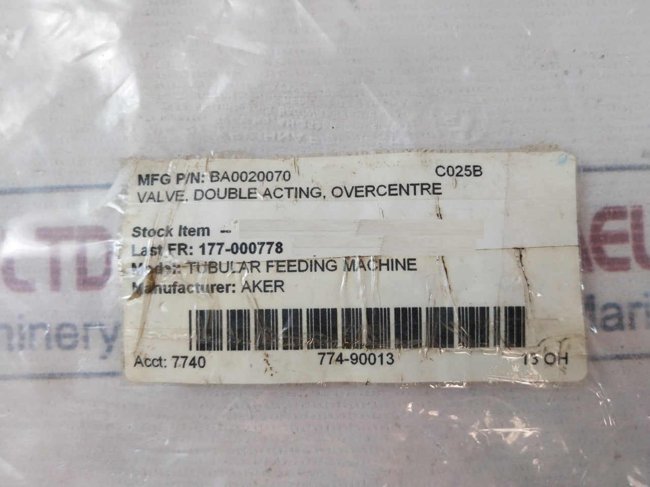 Rexroth 054225100220000 Double Acting Valve Ba0020070