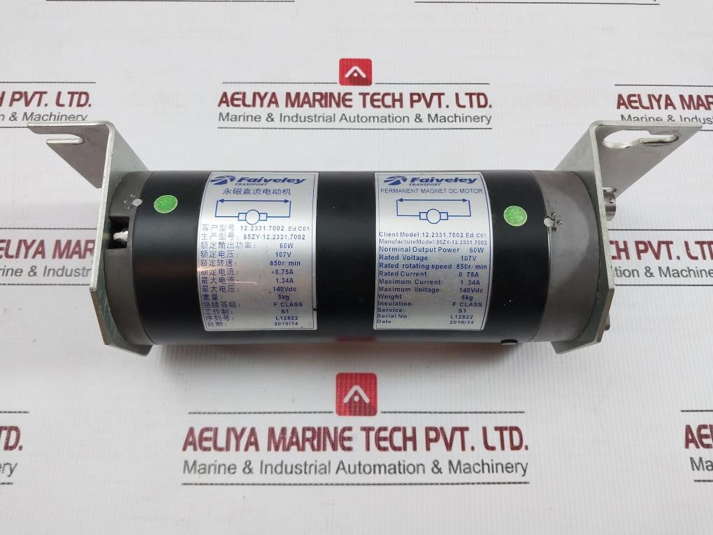 85zy-12-2331-7002-Permanent-Magnet-Dc-Motor-By-Faiveley-107v-60w-850r-Min-6