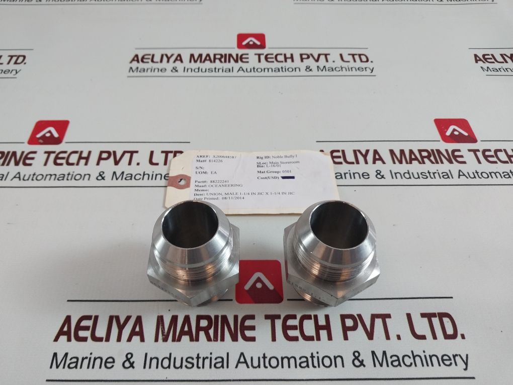 Lot of 2X OCEANEERING 88222241 Straight Union Adapter Male