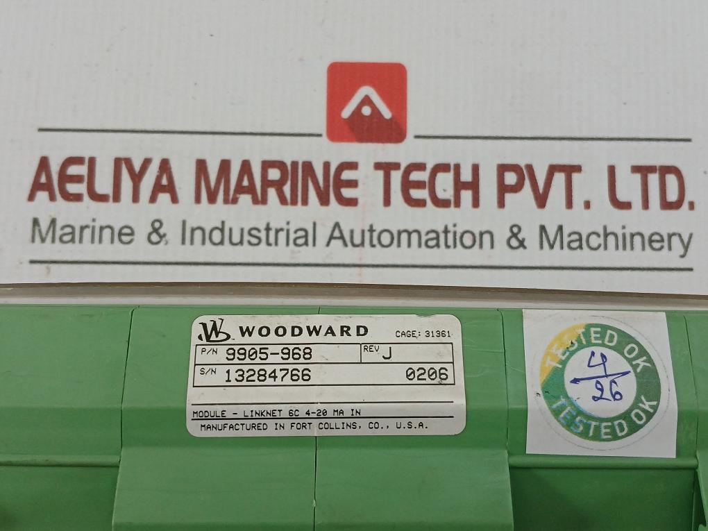 9905-968 Linknet 6 Channel Analog Input Module In 4-20Ma Revision J Woodward