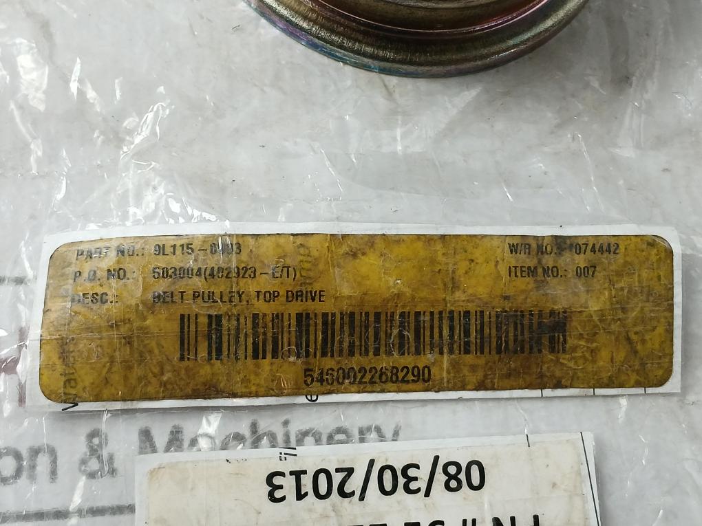 9L115-0093 Top Drive Belt Pulley 546002268290