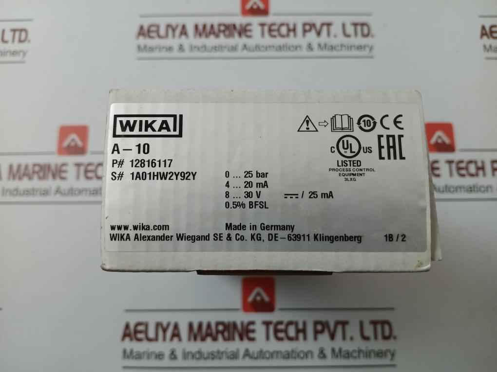 A-10 Pressure Sensor Transmitter Power Supply Wika 8…30V…/ 25Ma