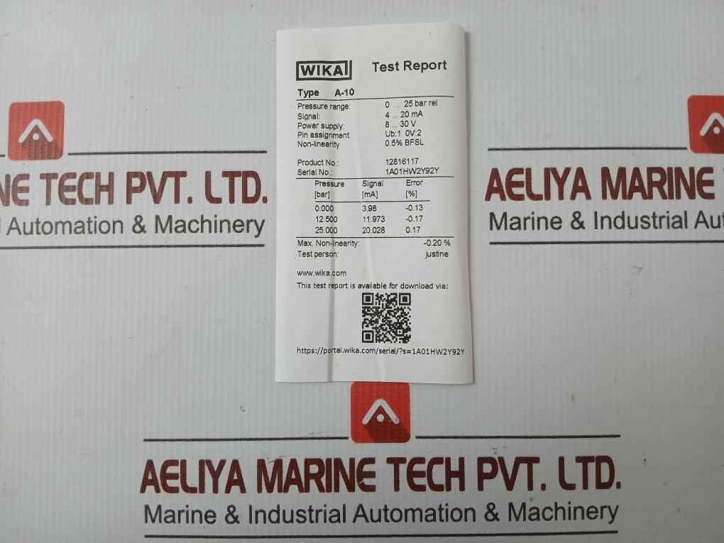 A-10 Pressure Sensor Transmitter Power Supply Wika 8…30V…/ 25Ma