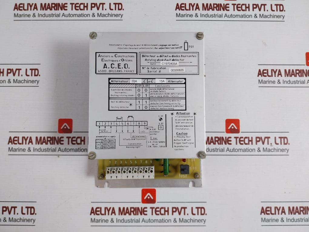 A.C.E.O. C1970405A Rotating Diode Fault Detector Alternator Monitoring Module