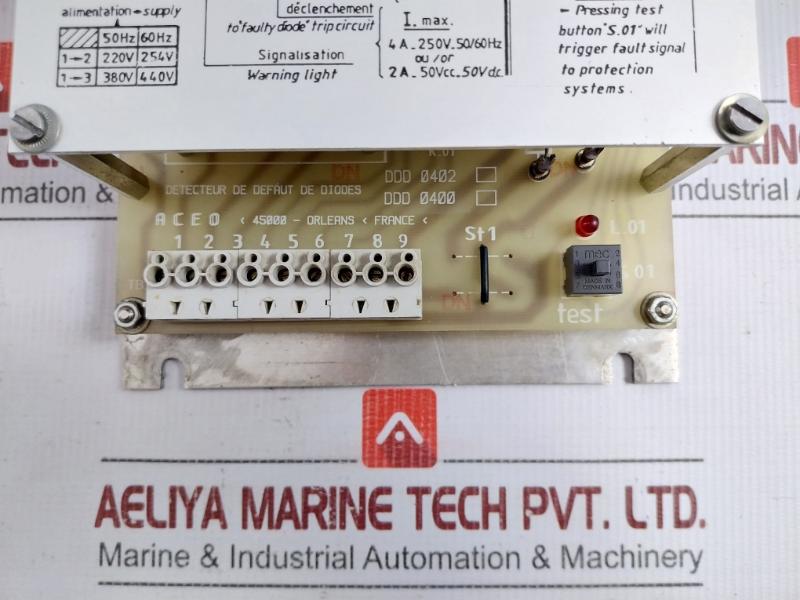 A.C.E.O 4A 250V 50/60Hz Rotating Diode Fault Detector P5 190 0400