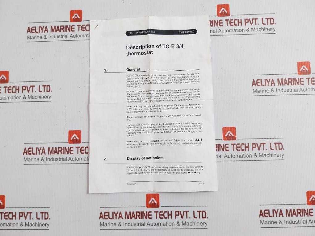 Aalborg Electronic Thermostat Tc-e 8/4
