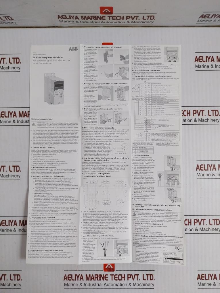 Abb-Frequency-Converter-30-Vdc-Rev-B-3Aua0000030801-Part-No-Acs355-03E-08A8-4-209471-17