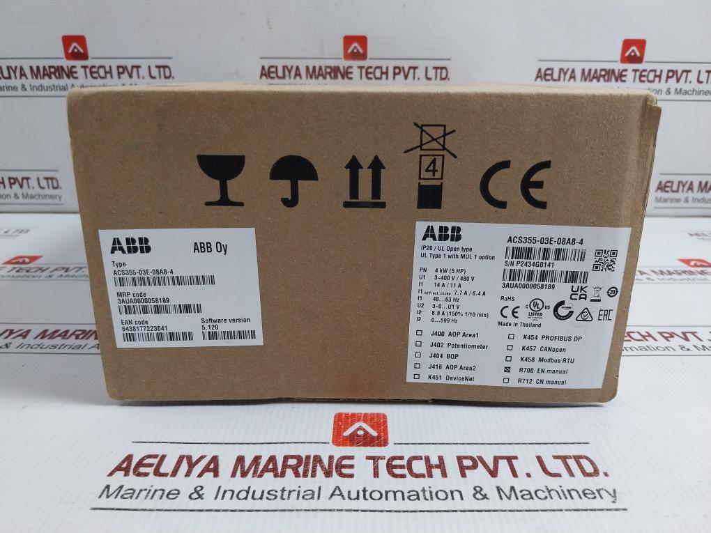 Abb-Frequency-Converter-30-Vdc-Rev-B-3Aua0000030801-Part-No-Acs355-03E-08A8-4-209471-19