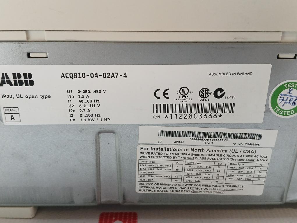 Abb-Rev-A-48-63Hz-250-Vac-Controller-Drive-Unit-Acq810-04-02A7-4-209068-9