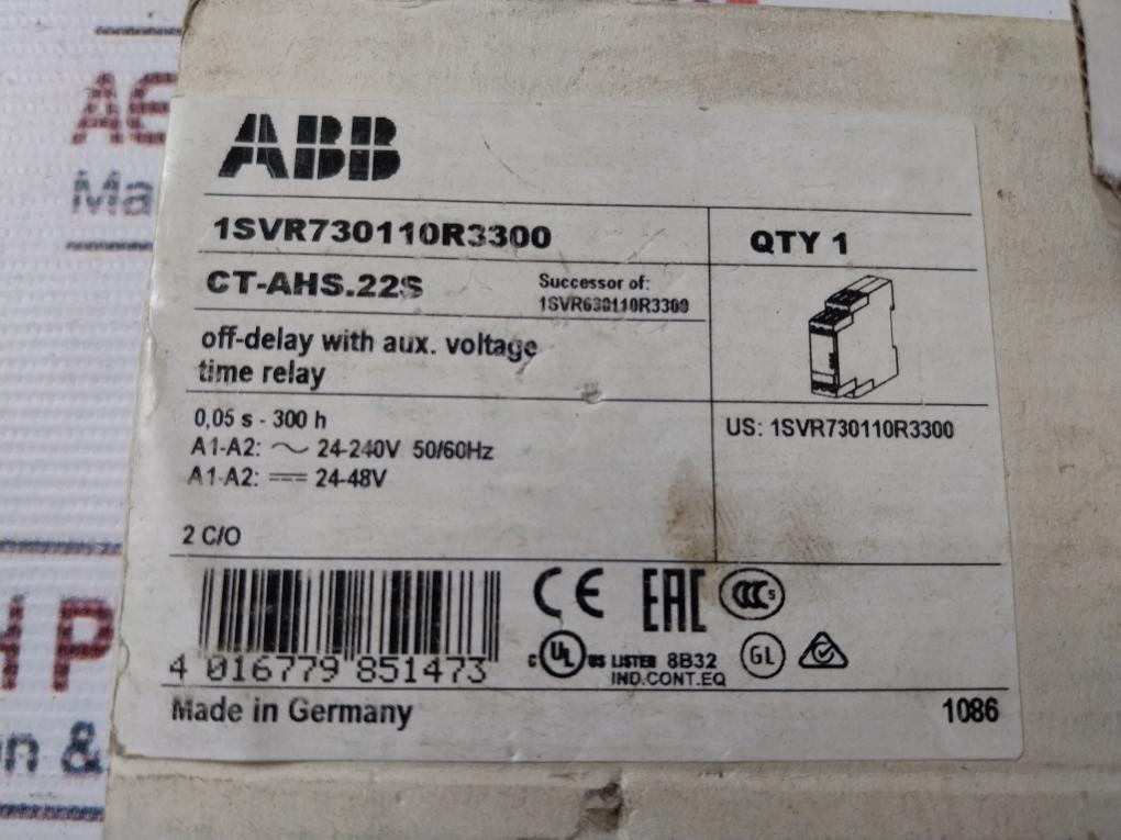 Abb 1Svr730110R3300 Time Relay 3A 24-240V 50/60Hz