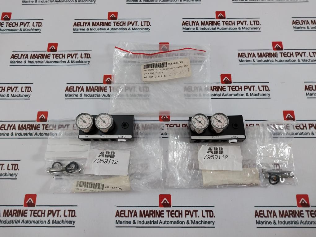 Abb 7959112 Manometer Block-c Alu G1/4" Einf 10bar 0-145 Psi