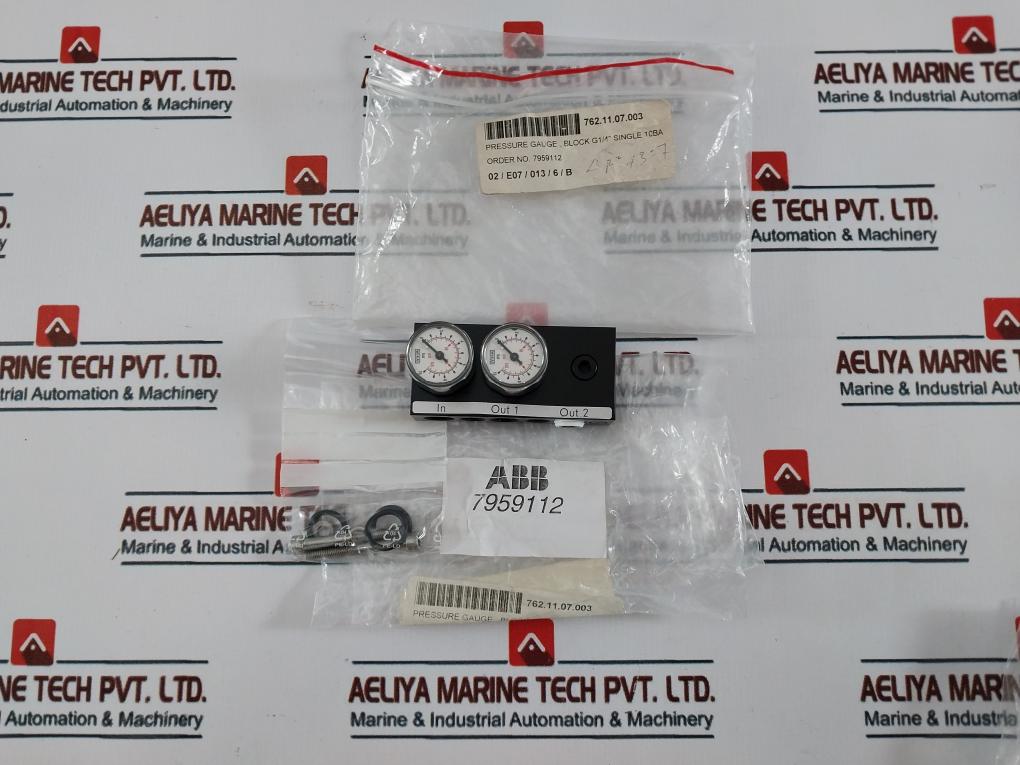 Abb 7959112 Manometer Block-c Alu G1/4" Einf 10bar 0-145 Psi