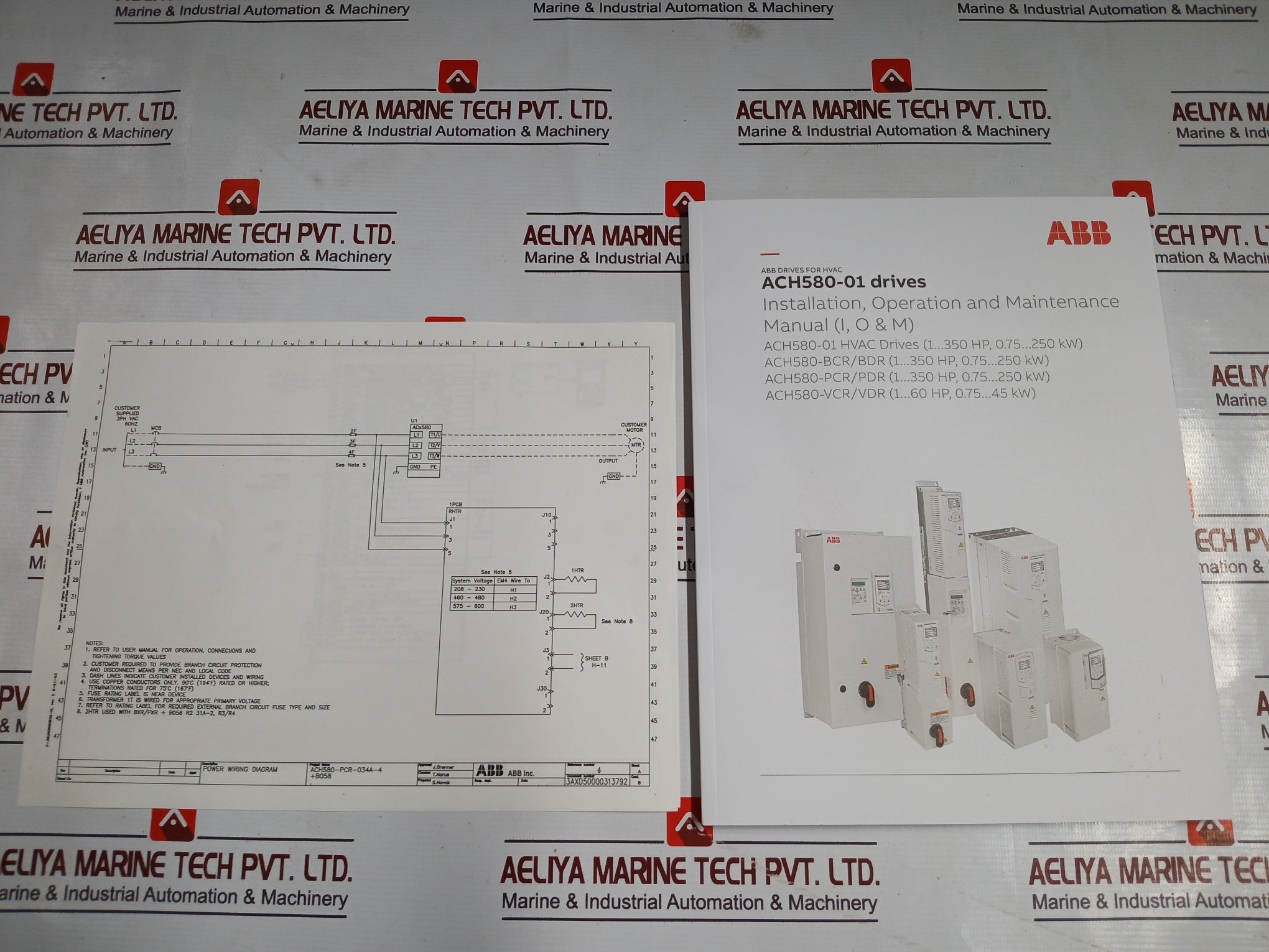 Abb Ach580-pcr-034A-4+B058 Hvac Enclosed Control Panel Ach-ap-h 100 Ka 34A 5.95