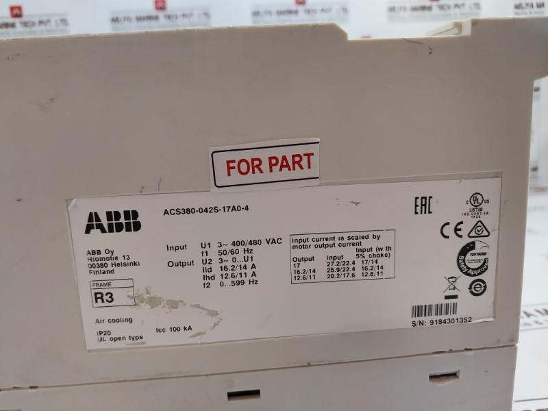 Abb Acs380-042S-17A0-4 General Purpose Motor Drive 3-400/480 Vac