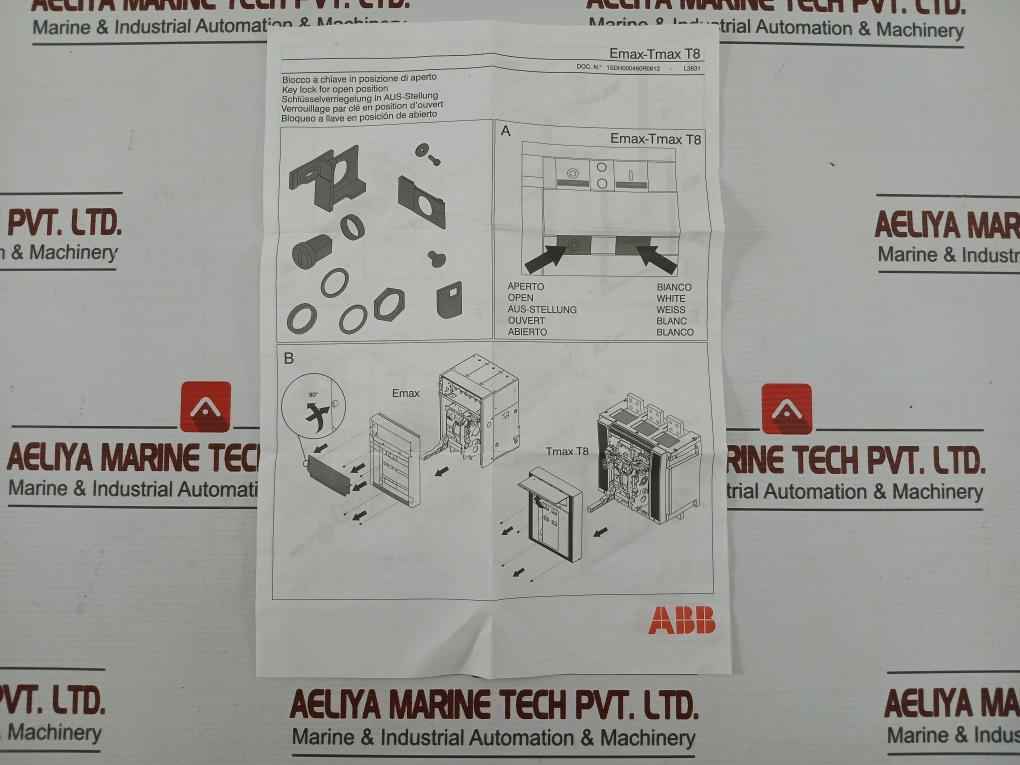 Abb Key Lock Kit For Open Position Circuit Breaker Emax-tmax T8