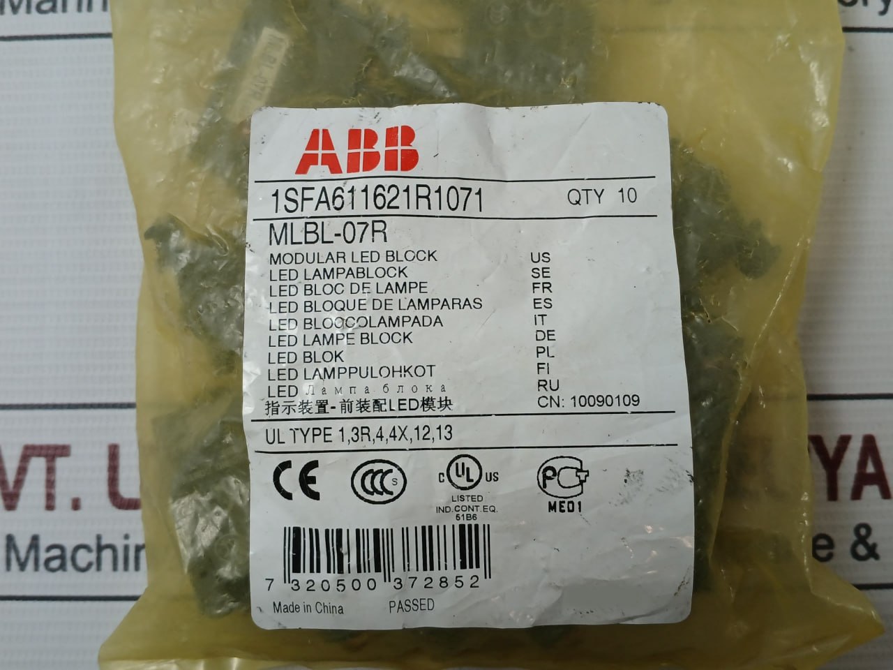 Abb Mlbl-07R Lamp Block With Led Rear Mounted 230Vac 10Ma