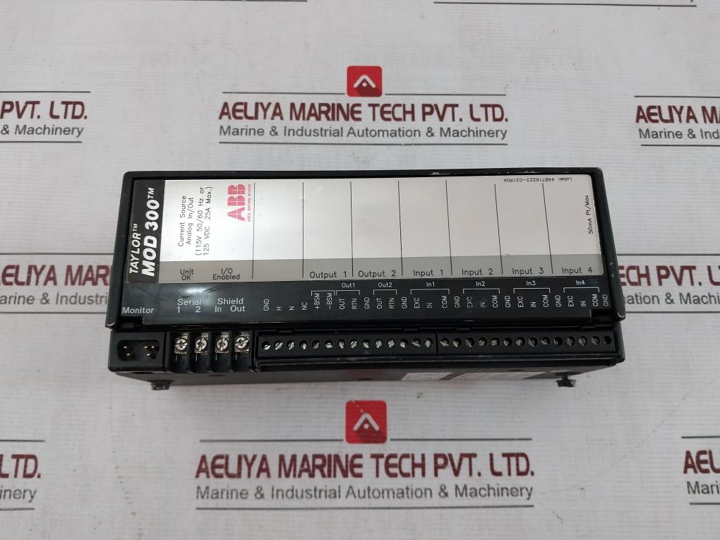 Abb Mod 300 Current Source Analog I/O Module 0.25A 50Ma Pt 6231Bp10910