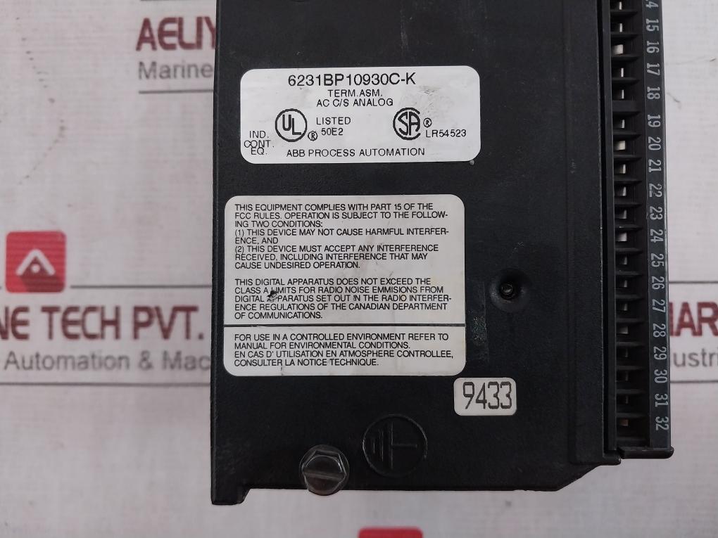 Abb Mod 300 Current Source Analog I/O Module 0.25A 50Ma Pt 6231Bp10910