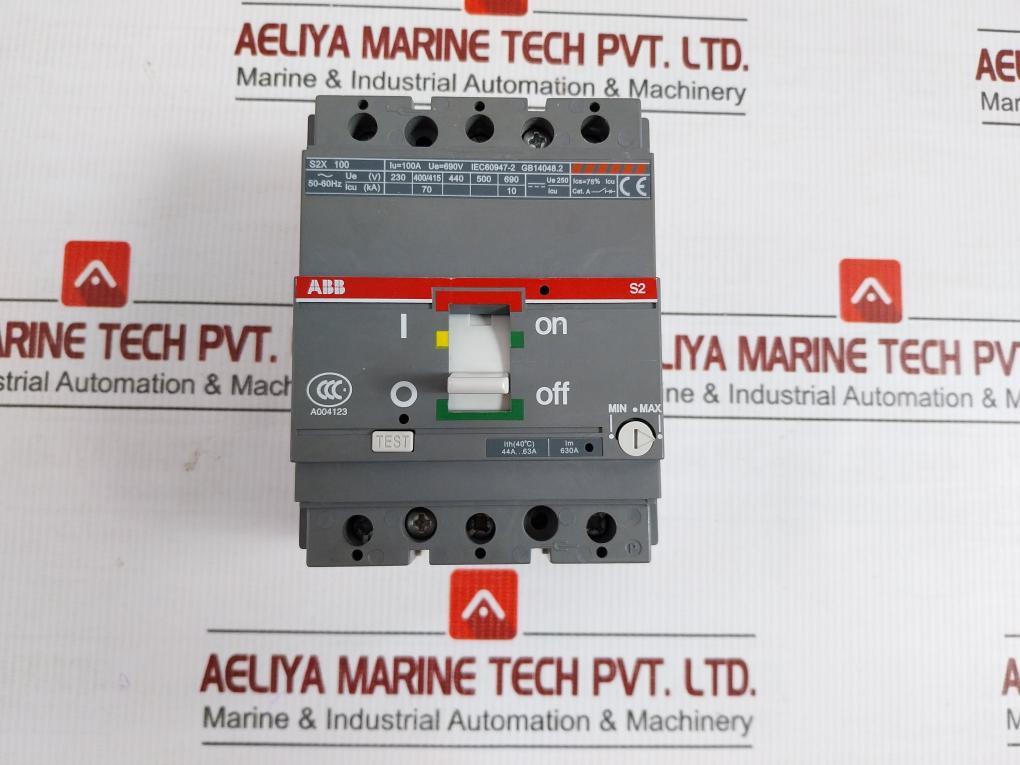 Abb Moulded Case Circuit Breaker 3P 690V 50-60Hz Part No S2X 100 R63 3P F Fc
