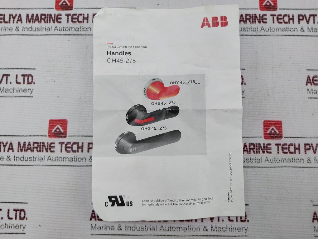Abb Ohb145J12 Handle For Switches 1, 3R, 12 1Sca022381R2110