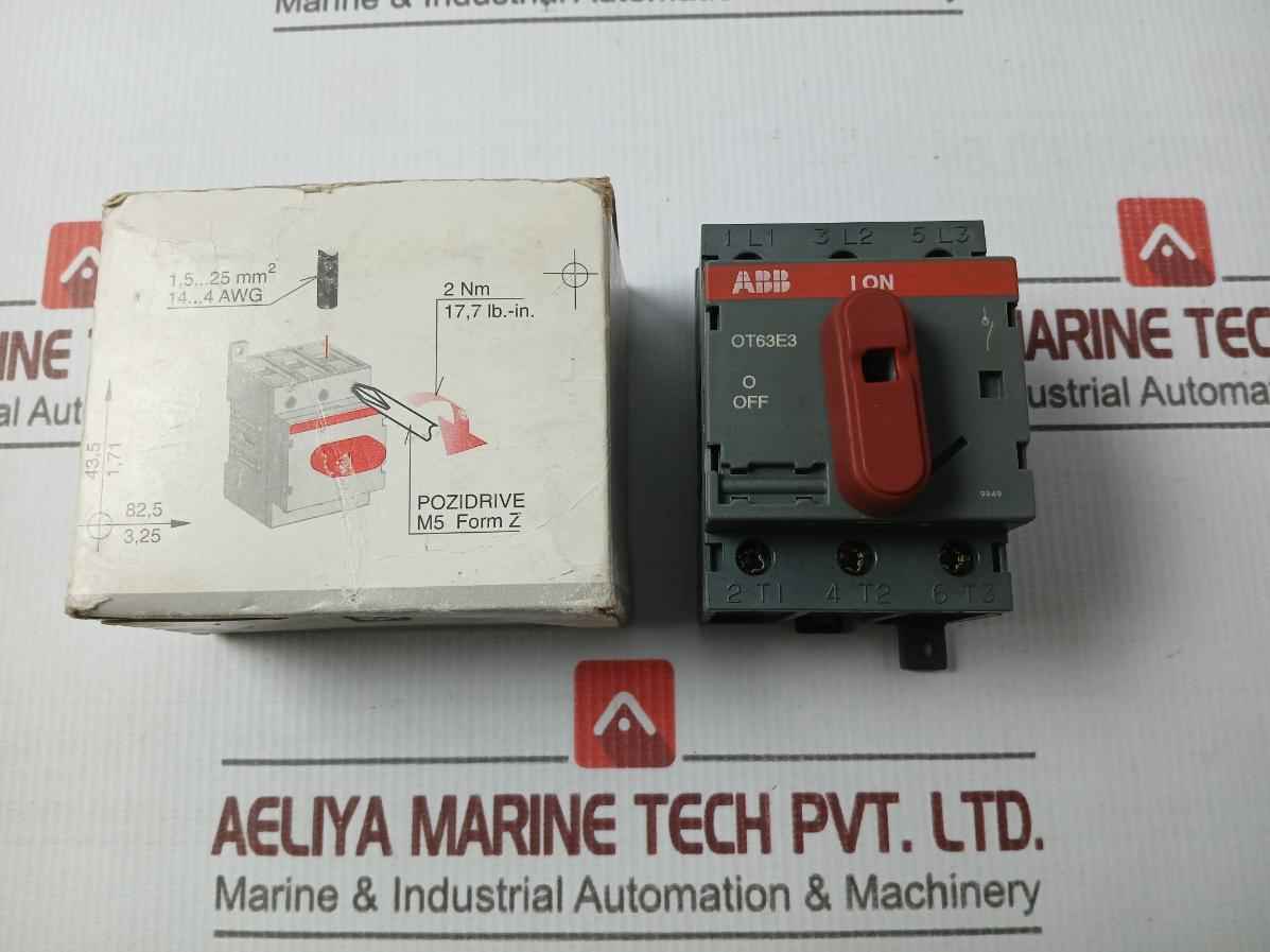 Abb Ot63E3 Load Break Switch 600 Vac 80A 50-60Hz 1Sca022352R7090