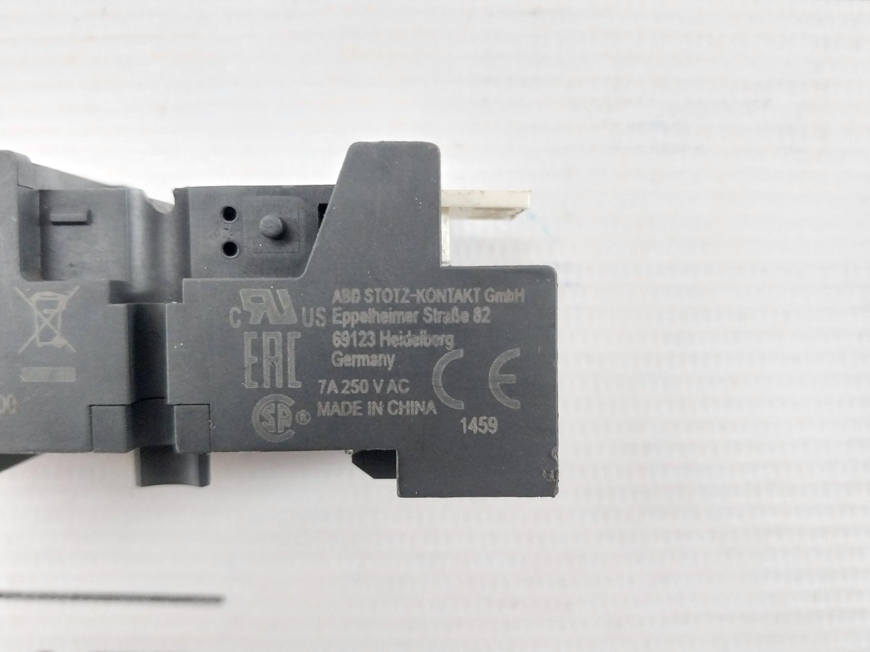 Abb Relay Socket Base 7A Part No.Cr-m2Sfb 250Vac