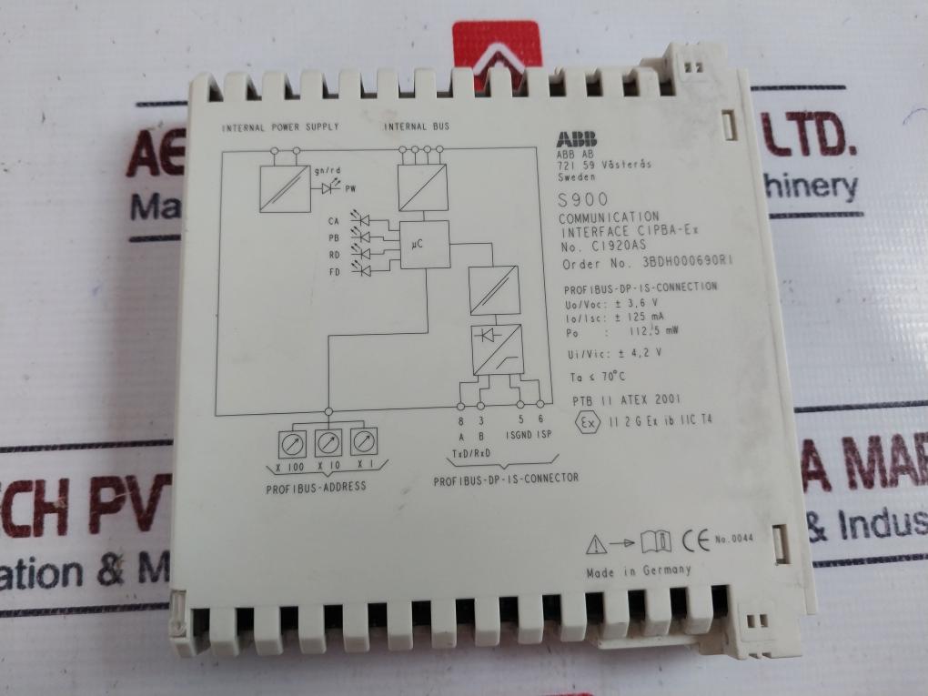 Abb S900,Ci920As,Ai910S,Ao910S,Ip920,Dx910S,Do910S Terminal Unit Tu921S