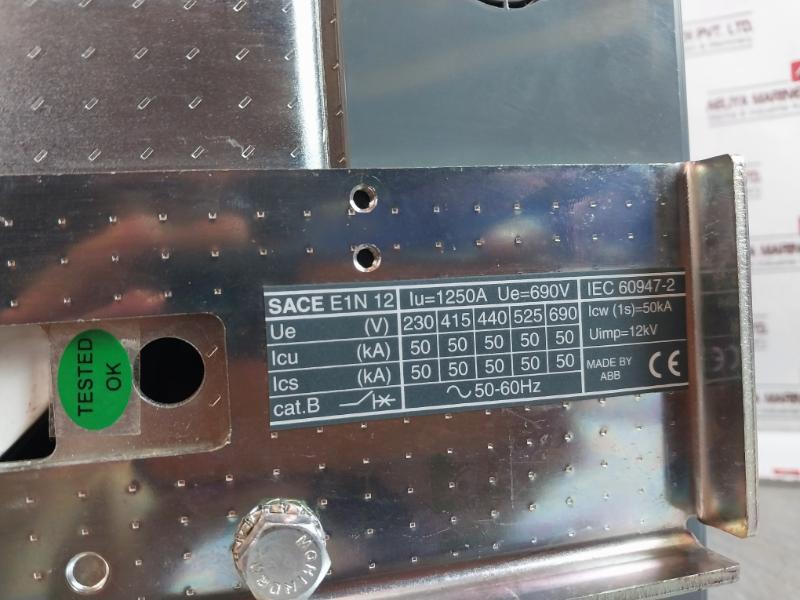 Abb Sace Emax E1 Circuit Breaker 12Kv 400Vac Yo-1Sda038292R1, Yc-1Sda038302R1