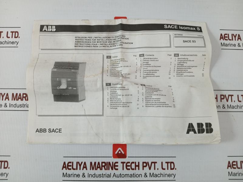 Abb Circuit Breaker 50/60 Hz Sace Isomax S3