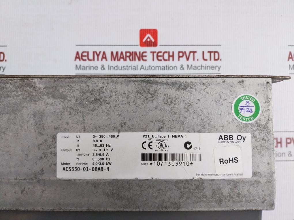 Abb Variable Frequency Drive 48-63Hz 8.8A Acs550-01-08A8-4
