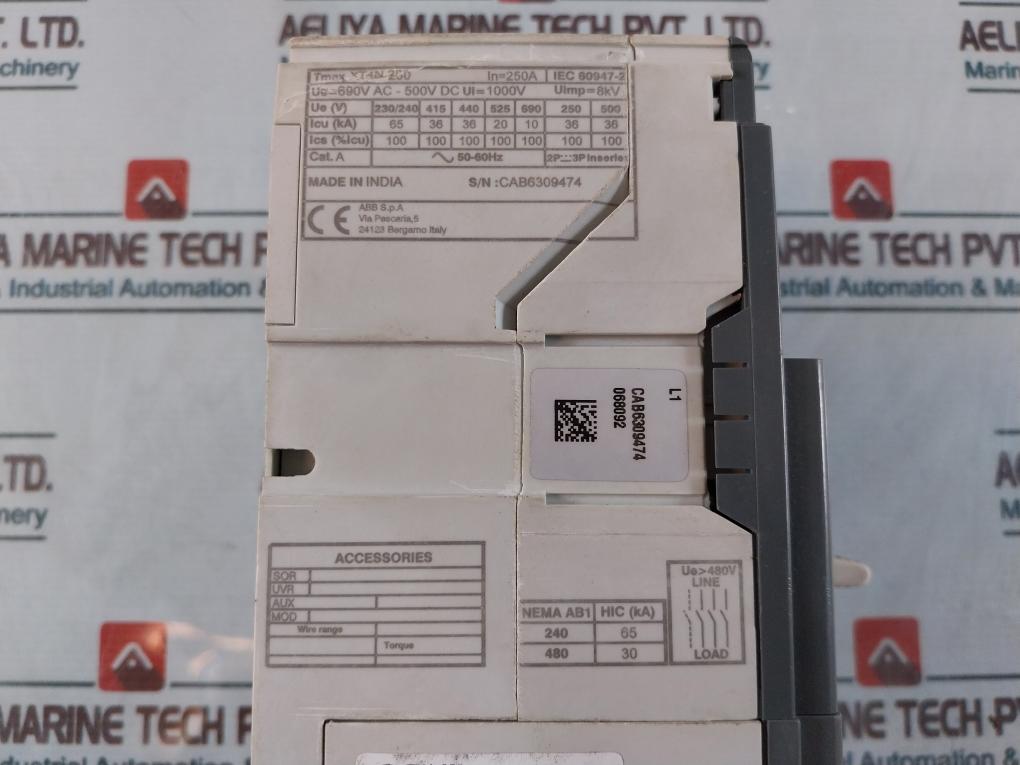 Abb Xt4n 250 Moulded Case Circuit Breaker
