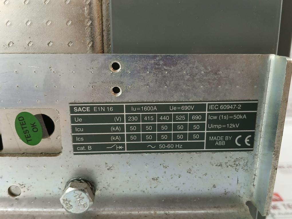 Abb Sace E1N 16 Sace Emax Circuit Breaker 400V Ac 3A Bm46102200 ~50-60 Hz