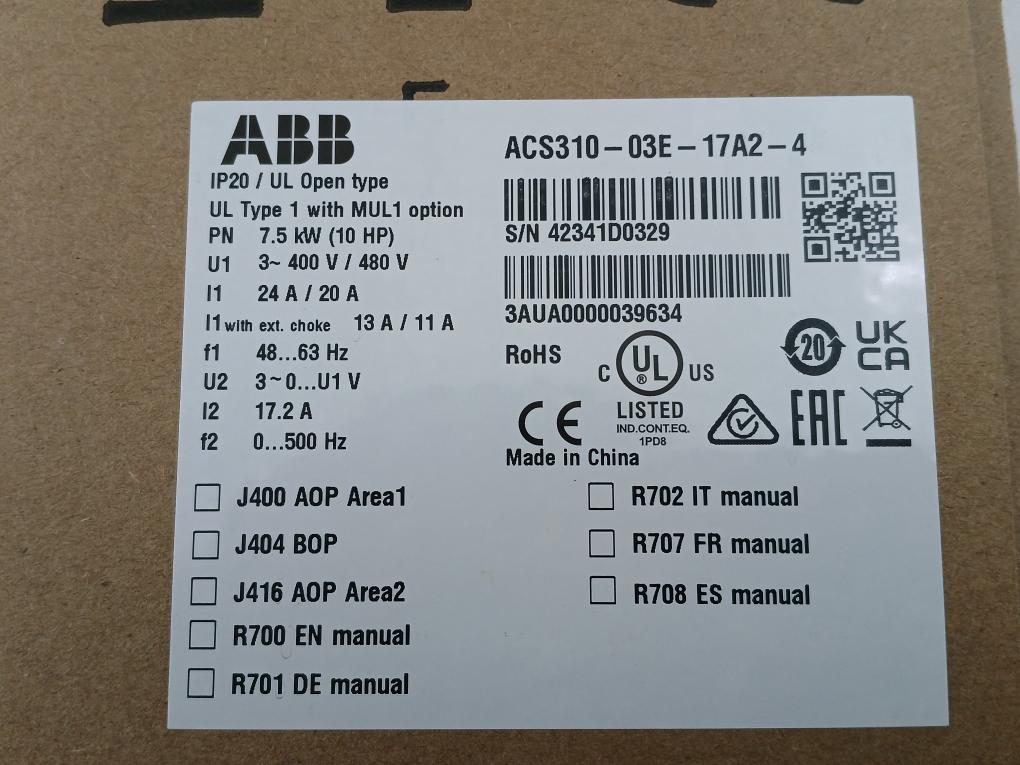 Ac-Inverter-Drive-480V-20A-48-63Hz-6410038785802-Abb-Acs310-03E-17A2-4-29202-13