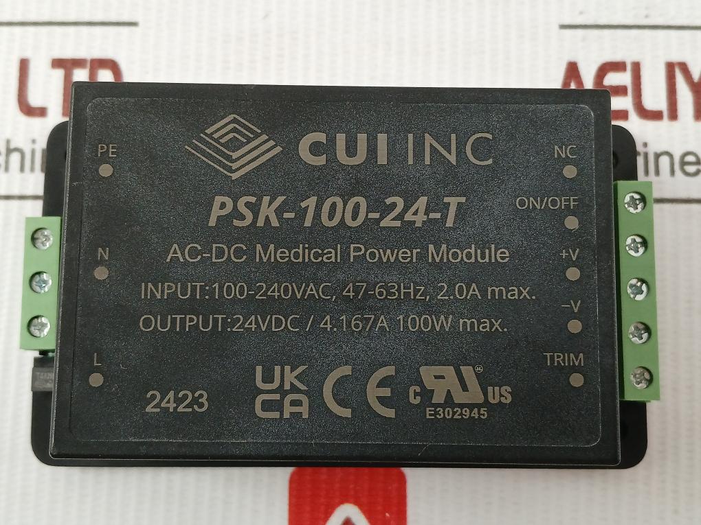 Ac-dc Power Module 100-240Vac 47-63Hz Cui Psk-100-24-t