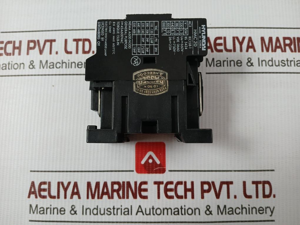 Ac Magnetic Contactor Hmc 20 W 10 Ac Hyundai 220V/20A