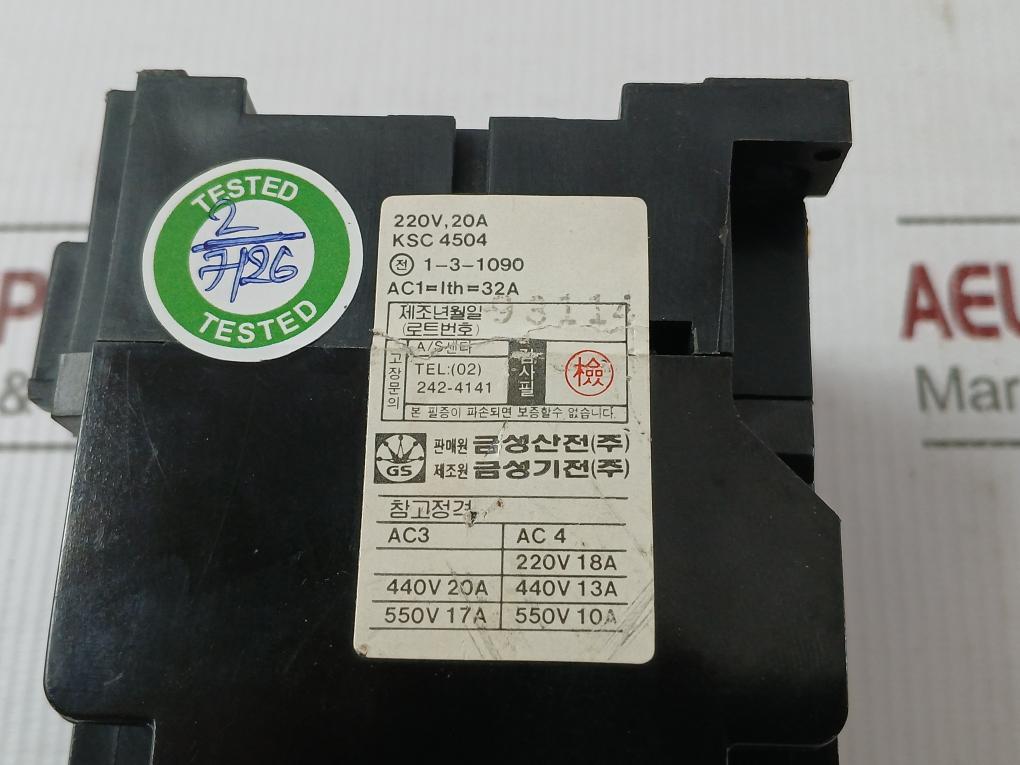 Ac Magnetic Contactor Smc-20P Goldstar Ac100-110V/60Hz