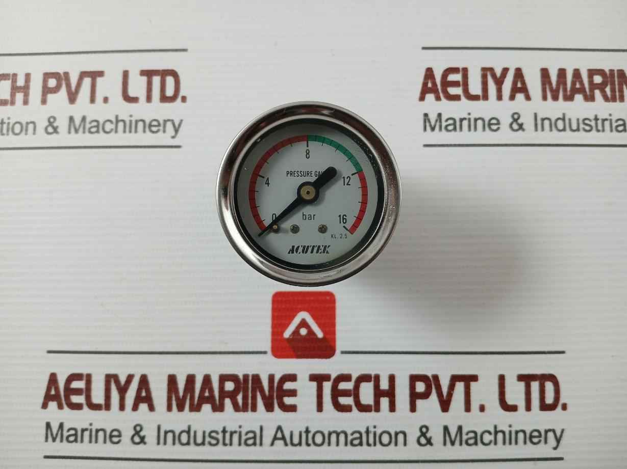 Acutek 62M4001 Pressure Gauge 0-16 Bar