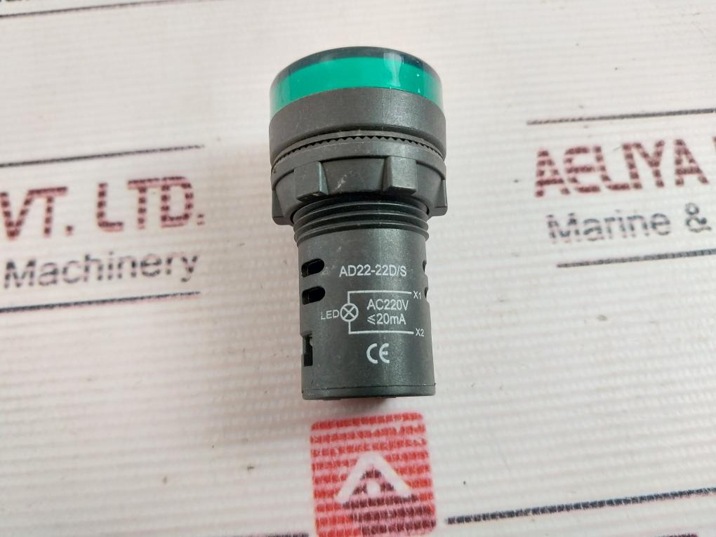 Lot of 2X AD22-22D/S Green Indicator Pilot Lamp AC220V