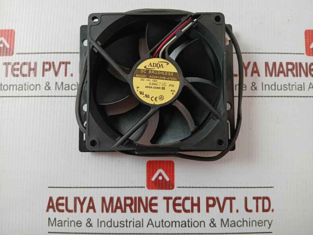 Dc Brushless Axial Cooling Fan 12V Dc 0.25A Adda Corporation Ad0912Hb-a76Gl
