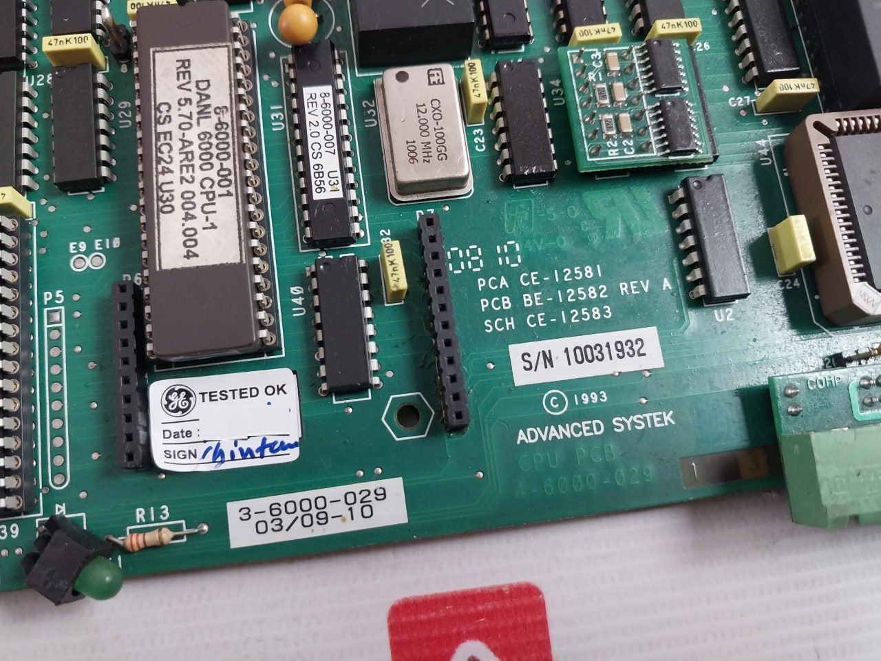 Advanced Systek 4-6000-029 Printed Circuit Board For CPU PCB BE-12582 REV: A
