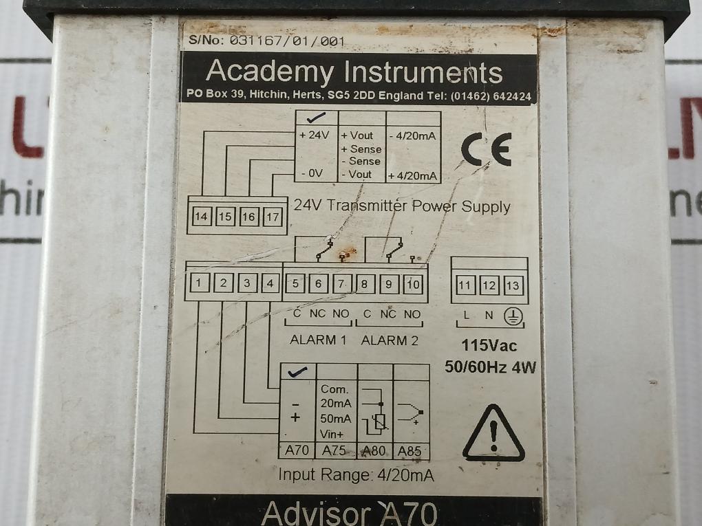 Advisor A70 Process Input Panel Meter 115Vac Academy Instruments