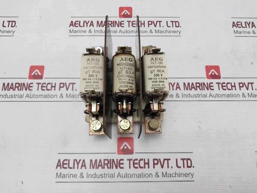 Aeg Nt-00 Fuse Holder With Fuse Gt 80A 100 Ka 6.5W 500V