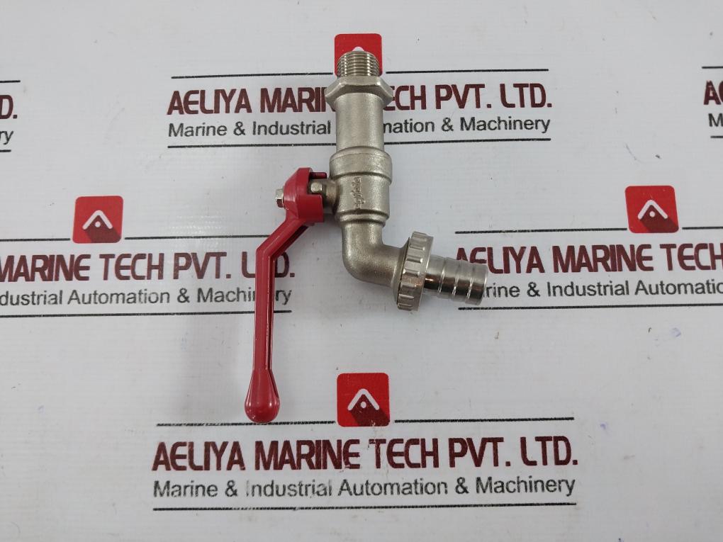 Aglaia 3/8" Stainless Steel Hose Union Tap Red Knob Handle