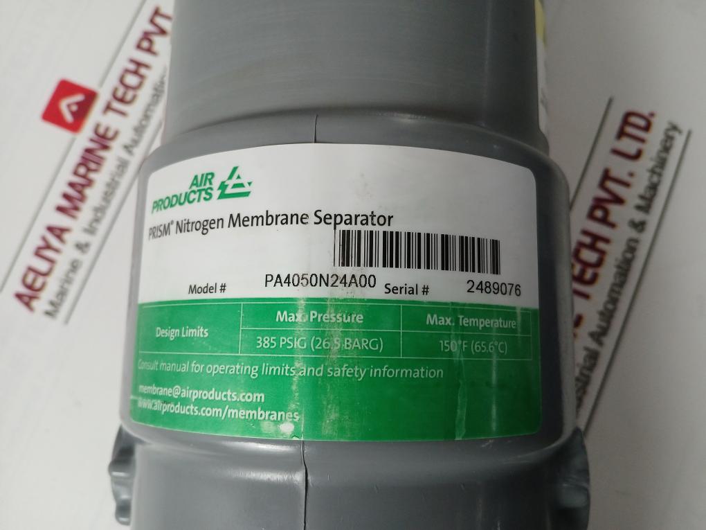 Air Products Pa4050N24A00 Nitrogen Membrane Separator 385 Psig (26.5 Barg) 150 F